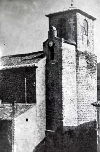 Campanario y torre del reloj en 1983