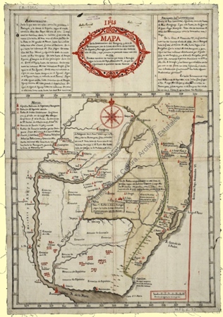 Mapa de las gobernaciones de Paraguay y Buenos Aires. Jos� Cardiel, 1752