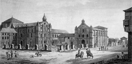 Vista de la Plaza de San Francisco en Manila (S.XVIII), Fernando Brambila, Museo Naval, Madrid