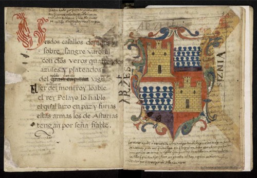 Armas de los Monroy en obra manuscrita del siglo XVII